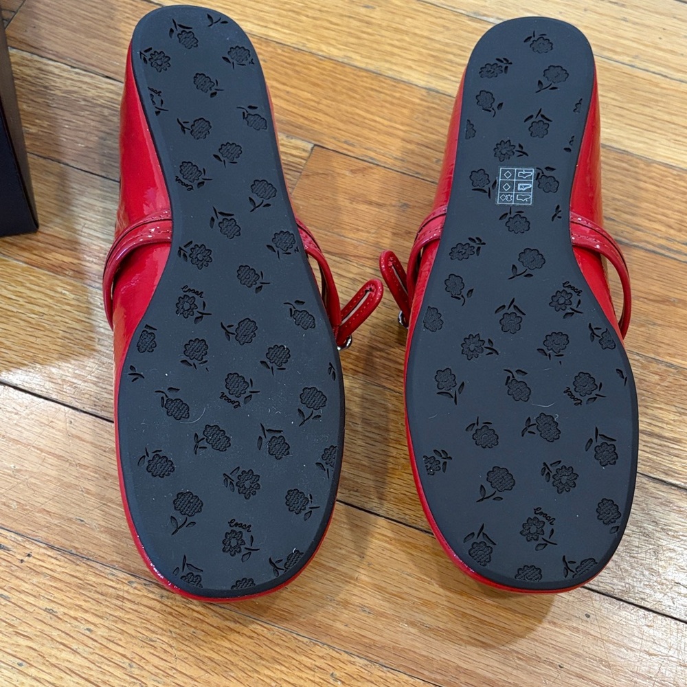 Coach Red Patent Mary Jane Women’s Shoes - Picture 3 of 4